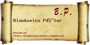 Blaskovics Péter névjegykártya