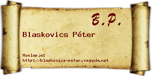 Blaskovics Péter névjegykártya