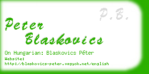 peter blaskovics business card